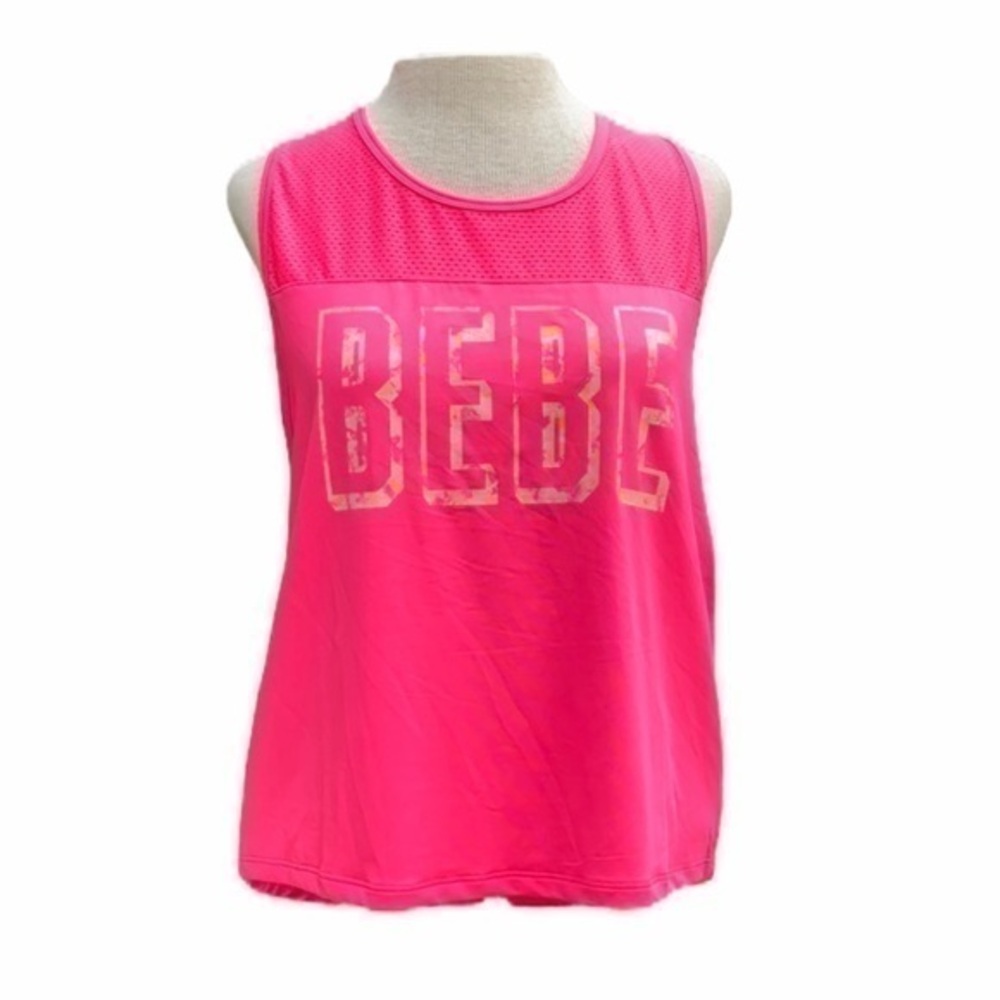 Bebe sport racer back hot pink Small NWT
